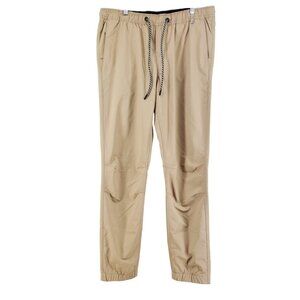 Hurley Mens Size L Nylon Blend Joggers Drawstring Waist Tan